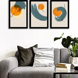 WENS Set Of 3 Multicoloured Modern Art Wall Art Paintings-picture-26