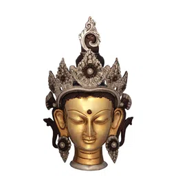 Exotic India Gold-Toned Mask Of Tara, Tibetan Buddhist Wall Decor-image-37