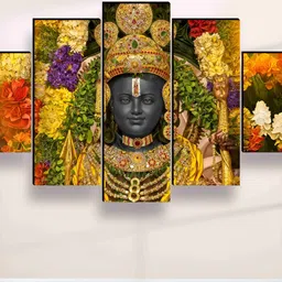 SAF Black & Green 5 Pieces Synthetic Wooden Religious Wall Paintings-picture-21