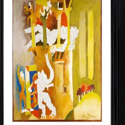 Adventures India Yellow & White Wooden Other Wall Painting-image-6