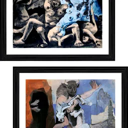 Adventures India Black & White 2 Pieces Wooden Painting Wall Art-picture-25