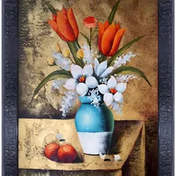 PnF Black & Red Floral Wooden Painting Wall Art-image-40