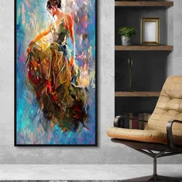 999Store Blue & Green Flamenco Dancer Painting Wall Art-picture-27