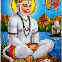 Wallpics White & Blue Hanuman Ji Printed Religious Waterproof  Wall Poster-picture-20