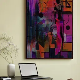 999Store Violet & Black African Lady Framed Painting Wall Art-picture-26