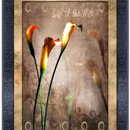 PnF Black & Brown Floral Painting Wooden Wall Art-image-40