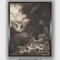 The Art House Black The Angel Appearing To The Shepherds Wooden Painting Wall Art-image-99