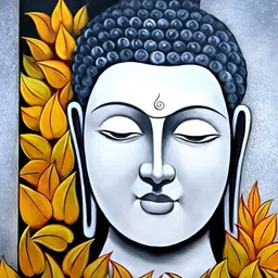 British Terminal Yellow & Grey Buddha Religious Wall Poster-picture-40