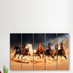 SAF Brown & Black 5 Pieces Painting Wall Art-picture-36