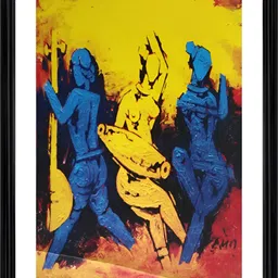 Adventures India Yellow & Blue Wooden Painting Wall Art-picture-25
