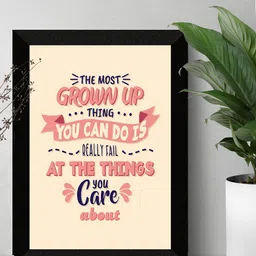 SAF Black & Beige Motivational Painted UV Textured Framed Wall Art-image-71