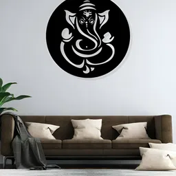 ARTROOMS Black Ganesh Metal Wall Decor-image-38