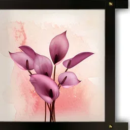 PnF Beige & Pink Wooden Floral And Botanical Wall Painting-image-28