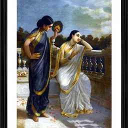 Adventures India White & Blue Wooden Painting Wall Art-image-66