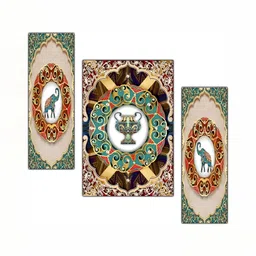 PnF Beige & Green 3 Pieces Wooden Religious Wall Stickers-image-6