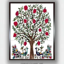INDIAN CLASSIC ART White & Green Floral and Botanical Wall Art-picture-29