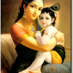 Wallpics Yellow & Red Krishna Printed Religious Waterproof  Wall Poster-image-69