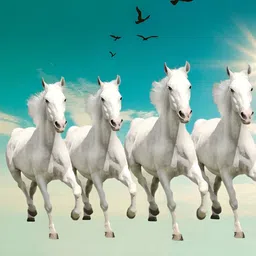 Wallpics White & Blue Birds and Animals Paper Wall Poster-image-0