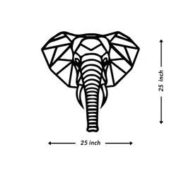 ARTROOMS Black Elephant Textured Wall Hanging-picture-22