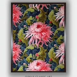 INDIAN CLASSIC ART Pink & Green Wooden Floral and Botanical Wall Art-picture-31
