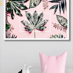 SAF Pink & White Tropical Leaves Painting Wall Art-picture-48