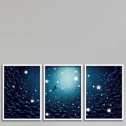 SAF White & Blue 3 Pieces Abstract Framed Wall Art-picture-26