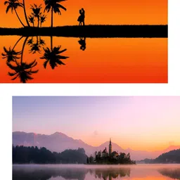 Adventures India Orange & Black 2 Pieces Wooden Painting Wall Art-image-61