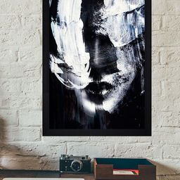Gallery99 Black & White Abstract Face Textured Framed Wall Art-picture-16