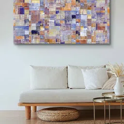 999Store Purple & Beige Abstract Framed Canvas Wall Art Painting-picture-22
