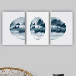 SAF White & Grey 3 Pieces Painting Waterproof Wall Arts-picture-20