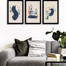 WENS Set Of 3 Multicoloured Abstarct Creative Wall Art Painting-image-36