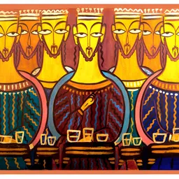Adventures India Black & Yellow Wooden Wall Paintings-picture-11