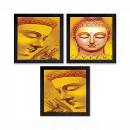PnF Black & Brown 3 Pieces Wooden Religious Painting Wall Art-picture-11