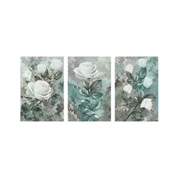 999Store Grey & White 3 Pieces Canvas Floral and Botanical Canvas Painting Wall Arts-image-94