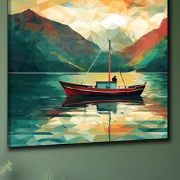 SAF Teal & Brown Canvas Floral & Botanical Wall Art-image-45