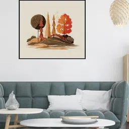 SPACE OF JOY Beige & Orange Floral Canvas Painting Wall Art-picture-38