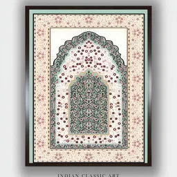 INDIAN CLASSIC ART White & Green Wooden Paintings Wall Art-image-20