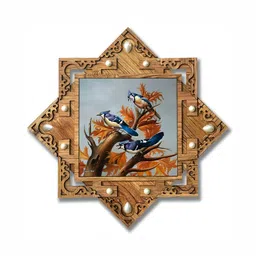 PnF Brown & Blue Wooden Birds and Animals Painting Wall Art-picture-9