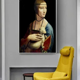 THE HANDMADE FLAIR Crystal Porcelain Black & Beige The Lady With An Ermine Framed Wall Art-picture-20