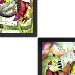 PnF Black & Green 2 Piece Paper Abstract Painting Wall Art-image-54