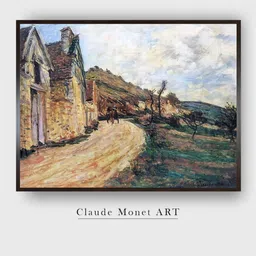 The Art House Blue & Brown Les Roches at Falaise Near Givern By Claude Monet Wall Painting-picture-12