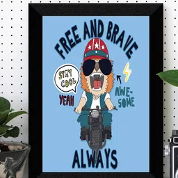 SAF Black & Blue Motivational Painted UV Textured Framed Wall Art-picture-32