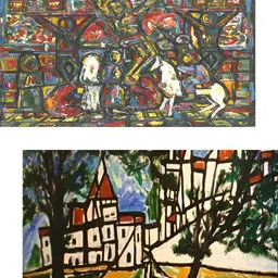 Adventures India Black & White 2 Piece Wooden Paintings Wall Art-picture-24