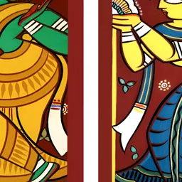 Adventures India Brown & Yellow 2 Piece Wooden Painting Wall Art-image-64