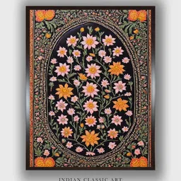 INDIAN CLASSIC ART Black & Green Indian Folk Art Wall Art-image-22