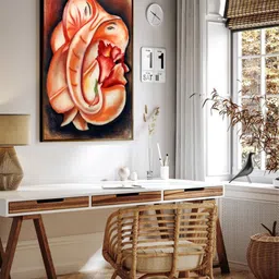 The Art House Red & Brown Abstract Printed Canvas Painting Wall Art-picture-42