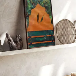 The Art House Orange & Green Abstract Painting Wall Art-picture-24