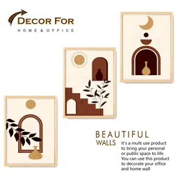 SAF Brown & Black 3 Pieces Printed Wall Art image 3