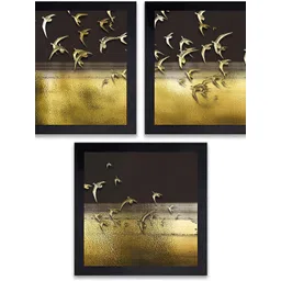 PnF Black & Beige 3 Pieces Birds and Animals Wall Arts image 2
