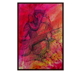 999Store Red & Black Lord Ganesha Framed Wall Art image 3